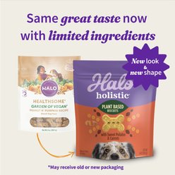 Halo Plant-Based Dog Treats with Sweet Potato & Carrots, Vegan Dog Treats, 8-oz bag slide 2 of 9