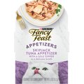 Fancy Feast Appetizers Skipjack Tuna with a Sole Topper Lickable Cat Treats, 1.1-oz tray, case of 10