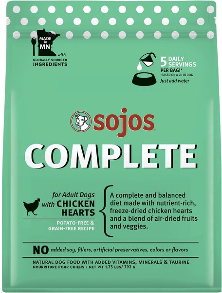 Sojos Complete Chicken Recipe Adult Freeze-Dried Grain-Free Raw Dog Food, 1.75-lb bag slide 1 of 8