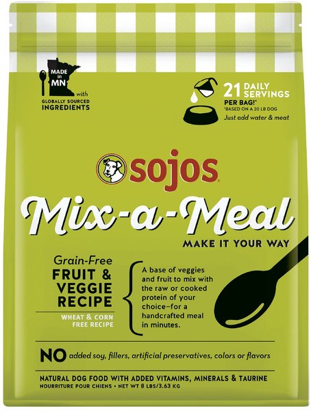 SOJOS Mix A Meal Fruit Veggie Pre Mix Grain Free Dog Food 8 lb