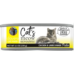 Dave's Pet Food Cat’s Meow Chicken with Lamb Dinner Canned Cat Food, 5.5-oz, case of 24
