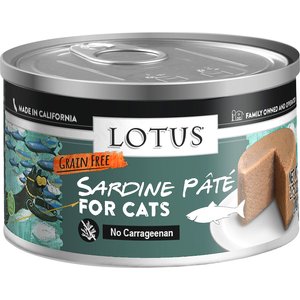 Lotus Sardine Grain-Free Pate Canned Cat Food, 2.75-oz, case of 24