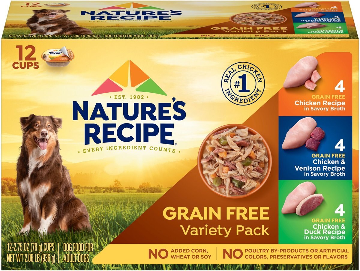 NATURE'S RECIPE Original GrainFree Variety Pack Wet Dog Food, 2.75oz