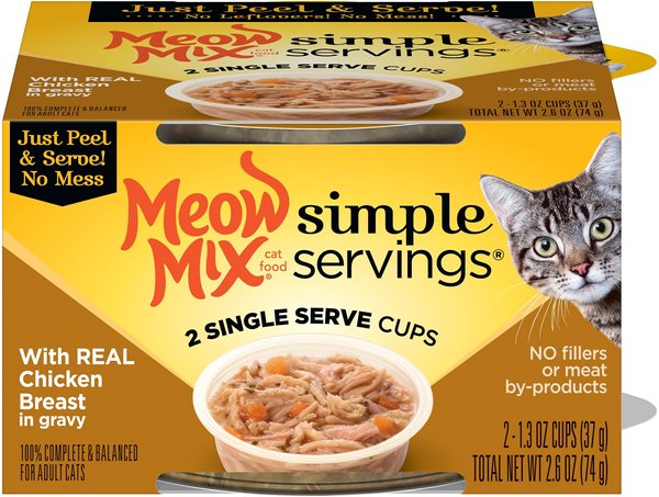 MEOW MIX Simple Servings with Real Chicken Breast In Gravy Cat