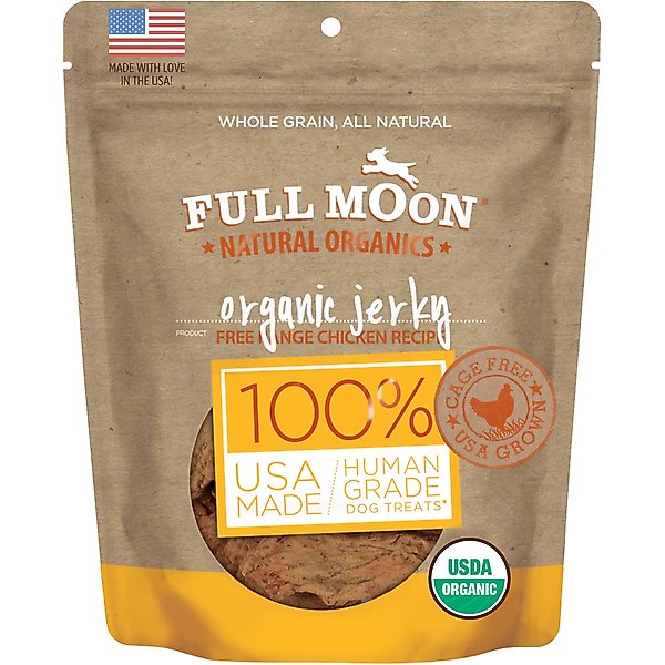 FULL MOON Organic Beef Jerky HumanGrade Dog Treats, 14oz bag