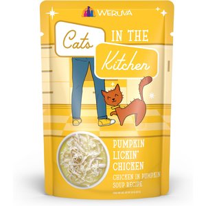 Weruva Cats in the Kitchen Pumpkin Lickin' Chicken in Pumpkin Soup Grain-Free Cat Food Pouches, 3-oz pouch, case of 12