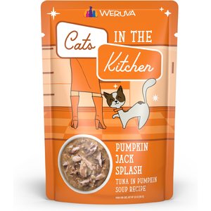 Weruva Cats in the Kitchen Pumpkin Jack Splash Tuna in Pumpkin Soup Grain-Free Cat Food Pouches, 3-oz pouch, case of 12