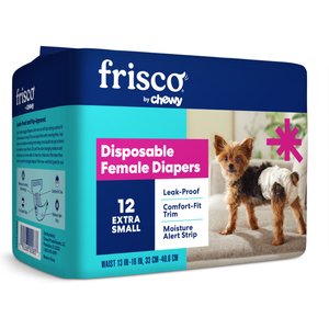 Frisco Disposable Female Dog Diapers, X-Small, 12 count