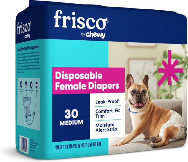 Frisco Female Leak-Proof Diaper, Medium: 18 to 26-in waist, 30 count slide 1 of 7