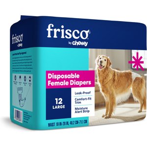 Frisco Disposable Female Dog Diapers, Large 12 count