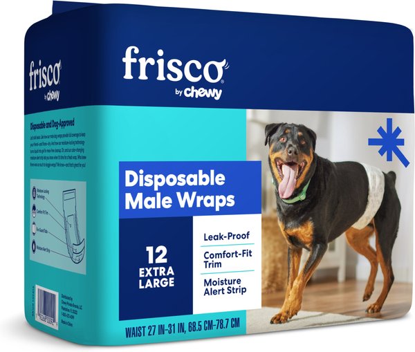 Frisco Disposable Male Dog Wraps, X-Large, 12 count slide 1 of 8