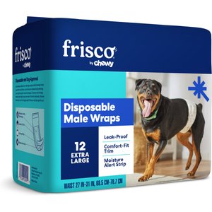 Frisco Disposable Male Dog Wraps, X-Large: 27 to 31-in waist, 12 count