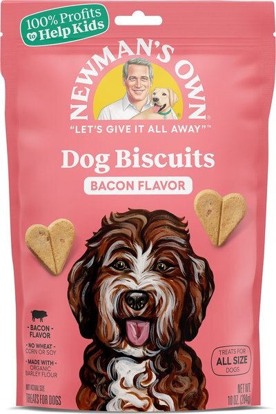 Newman's Own Dog Biscuits Bacon Flavor Dog Treats, 10-oz bag slide 1 of 4