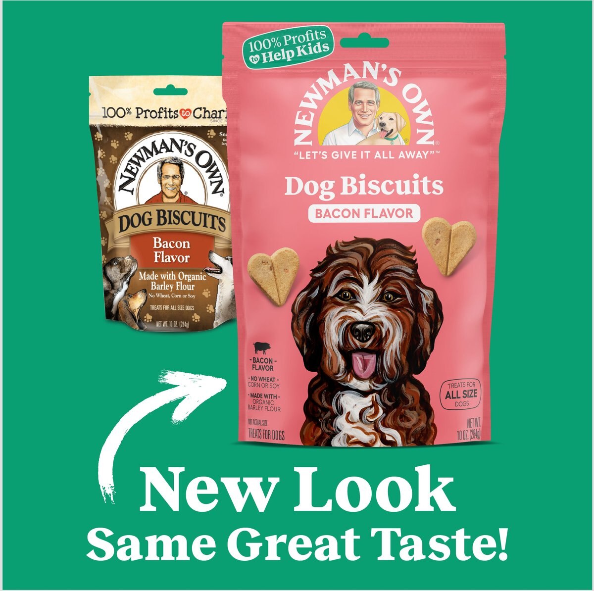 NEWMAN'S OWN Dog Biscuits Bacon Flavor Dog Treats, 10oz bag