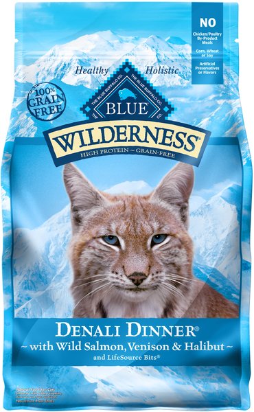 Blue Buffalo Wilderness Denali Dinner with Wild Salmon, Venison & Halibut Grain-Free Dry Cat Food, 4-lb bag slide 1 of 9