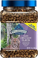 Blue Buffalo Wilderness Chicken Formula Crunchy Grain-Free Cat Treats, 12-oz tub