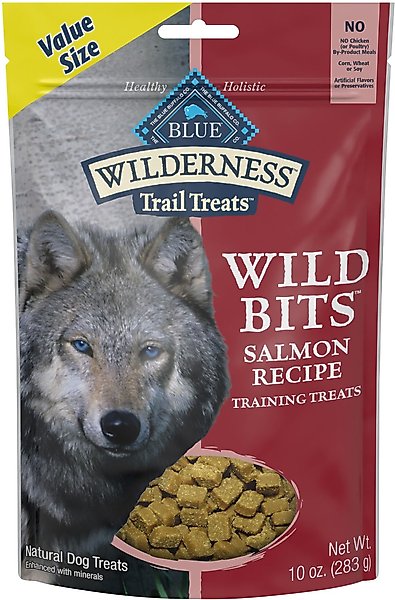 Blue Buffalo Wilderness Trail Treats Salmon Wild Bits Grain-Free Training Dog Treats, 10-oz bag slide 1 of 7