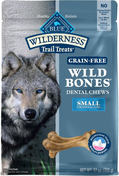 Blue Buffalo Wilderness Wild Bones Grain-Free Small Dental Dog Treats, 27-oz bag, Count Varies slide 1 of 7
