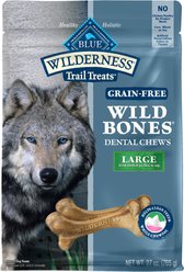 Blue Buffalo Wilderness Wild Bones Grain-Free Large Dental Dog Treats, 27-oz bag, count varies