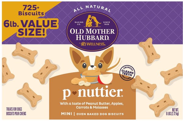Old Mother Hubbard Classic P-Nuttier Biscuits Baked Dog Treats, Mini, 6-lb box slide 1 of 9