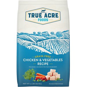 True Acre Foods Grain-Free Chicken & Vegetable Dry Dog Food, 15-lb bag