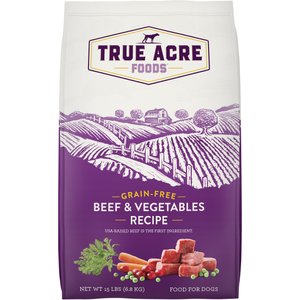 True Acre Foods Grain-Free Beef & Vegetable Dry Dog Food, 15-lb bag