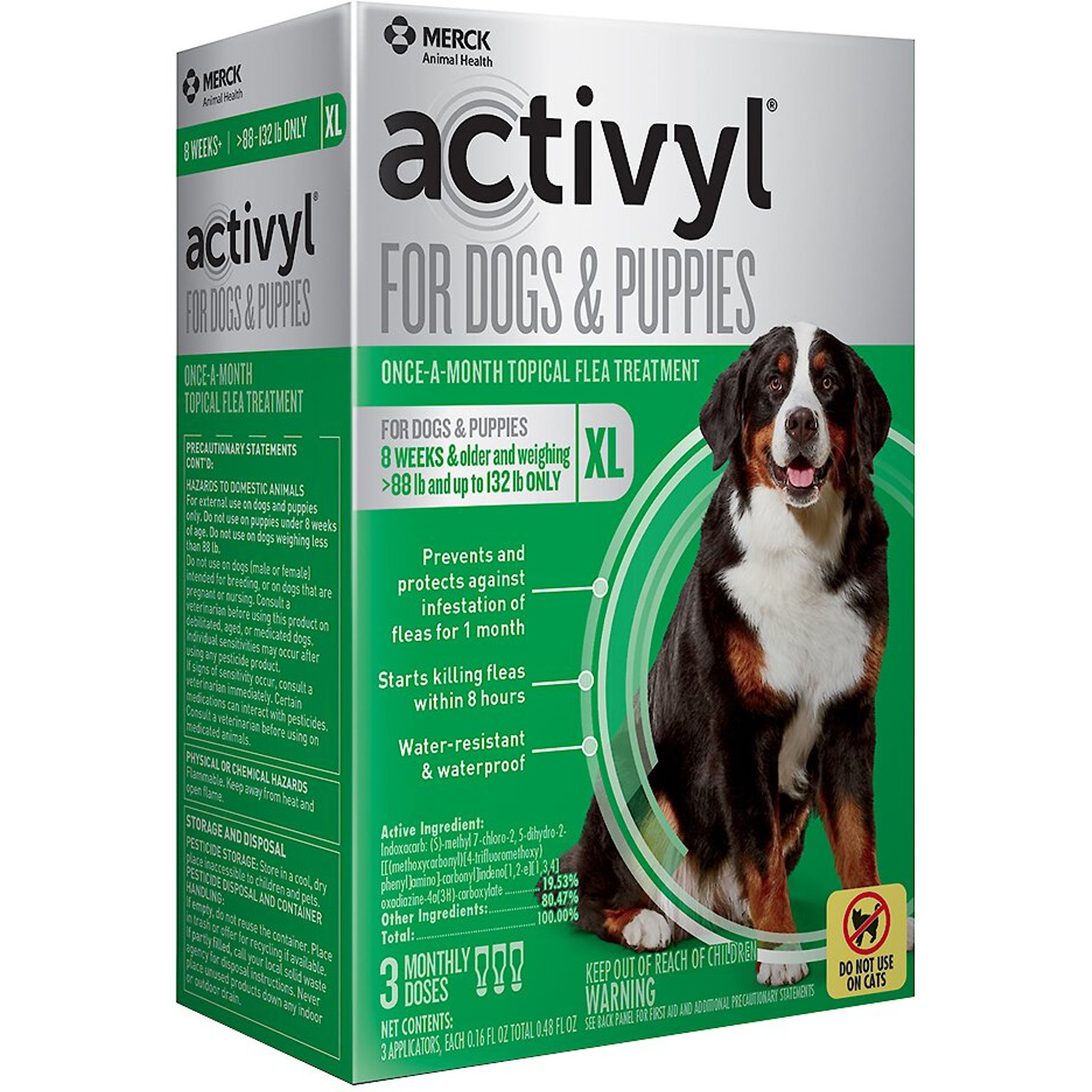 Discontinued ACTIVYL Flea Treatment for Dogs 89 132 lbs 6 Doses 6 mos. supply Chewy