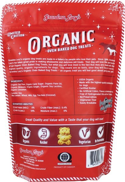 Grandma Lucy's Organic Gingerbread Oven Baked Dog Treats