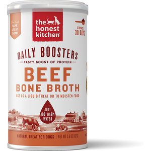 The Honest Kitchen Daily Boosters Beef Bone Broth with Turmeric for Dogs, 3.6-oz jar