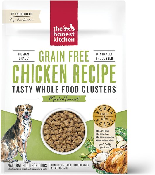 The Honest Kitchen Grain-Free Chicken Whole Food Clusters Dry Dog Food, 1-lb bag slide 1 of 11