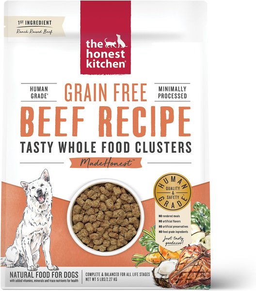 The Honest Kitchen Grain-Free Beef Whole Food Clusters Dry Dog Food, 5-lb bag slide 1 of 11