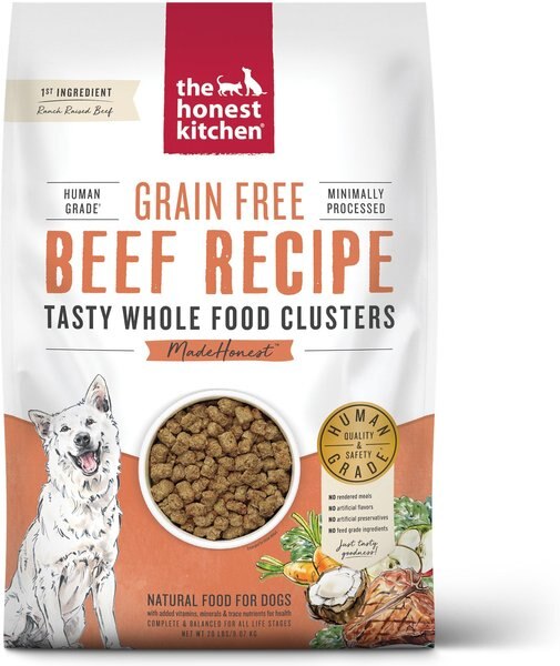 The Honest Kitchen Grain-Free Beef Whole Food Clusters Dry Dog Food, 20-lb bag slide 1 of 11