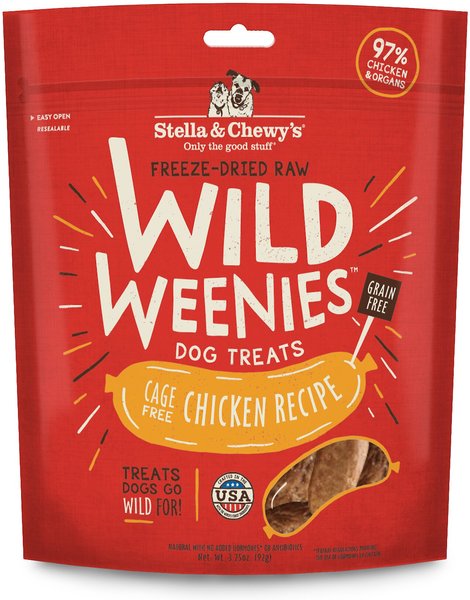 Stella & Chewy's Chicken Wild Weenies Freeze-Dried Raw Dog Treats, 3.25-oz bag slide 1 of 6