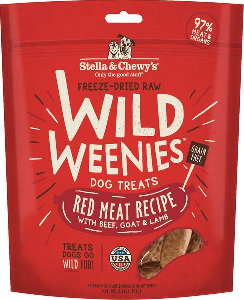 Stella & Chewy's Red Meat Wild Weenies Freeze-Dried Raw Dog Treats, 3.25-oz bag slide 1 of 7