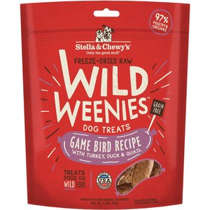 Stella & Chewy's Game Bird Wild Weenies Freeze-Dried Raw Dog Treats, 3.25-oz bag
