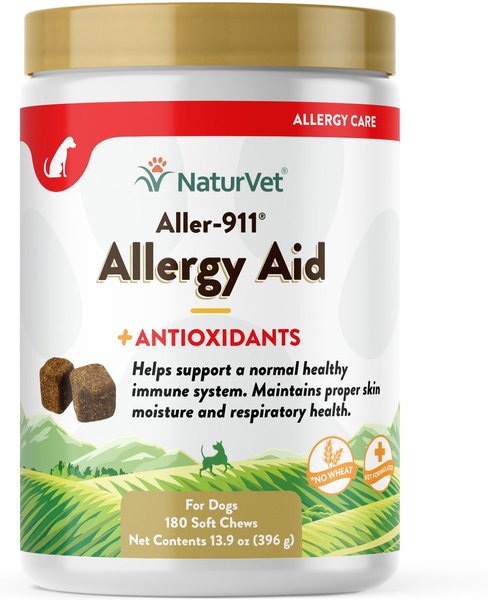 NaturVet Aller-911 Plus Antioxidants Soft Chews Allergy Supplement for Dogs, 180 count slide 1 of 5