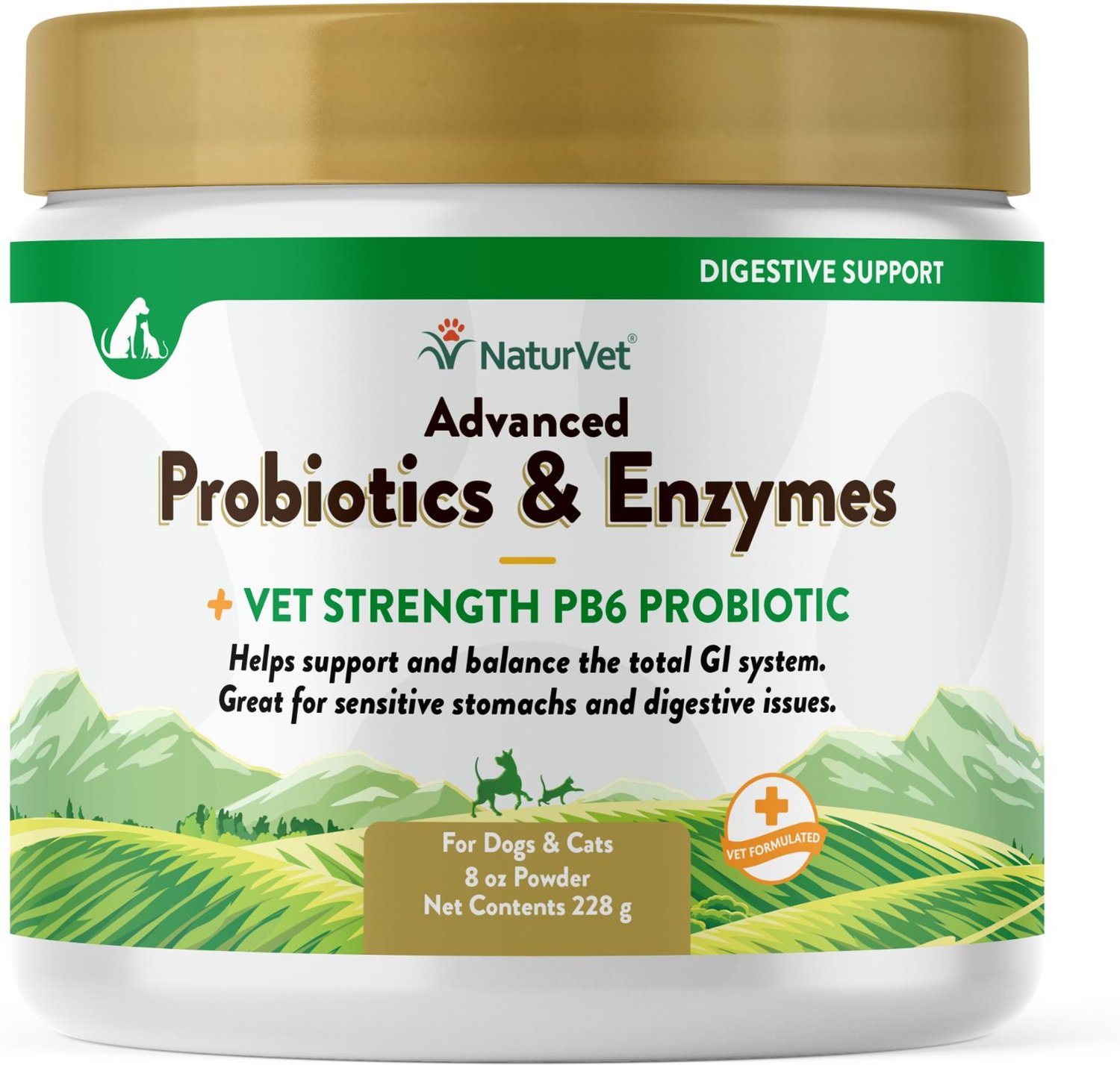 NATURVET Advanced Probiotics & Enzymes Plus Vet Strength PB6 Probiotic ...