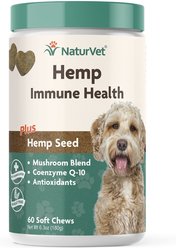 NaturVet Hemp Soft Chews Immune Supplement for Dogs, 60 count