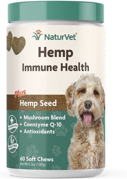 NaturVet Hemp Soft Chews Immune Supplement for Dogs, 60 count slide 1 of 1