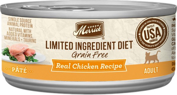 Merrick Limited Ingredient Diet Grain-Free Real Chicken Pate Recipe Canned Cat Food, 2.75-oz, case of 24 slide 1 of 8