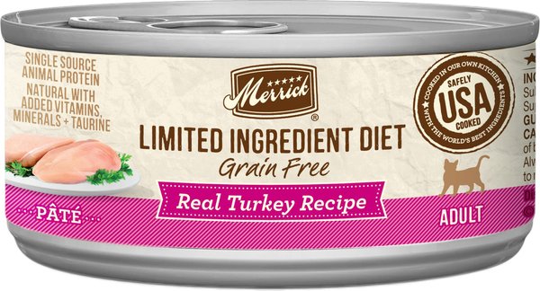 Merrick Limited Ingredient Diet Grain-Free Turkey Canned Cat Food, 2.75-oz, case of 24 slide 1 of 8
