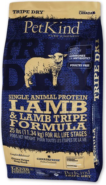 PetKind Tripe Dry Single Animal Protein Lamb & Lamb Tripe Formula Dry Dog Food, 25-lb bag slide 1 of 1