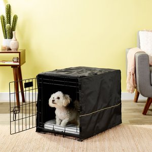 MidWest iCrate Double Door Collapsible Wire Dog Crate Kit, Black, 24 inch