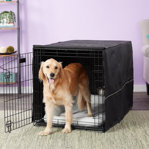 MidWest iCrate Double Door Collapsible Wire Dog Crate Kit, Black, 42 inch