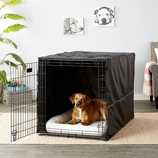 MidWest iCrate Double Door Collapsible Wire Dog Crate Kit, Black, 48 inch slide 1 of 9