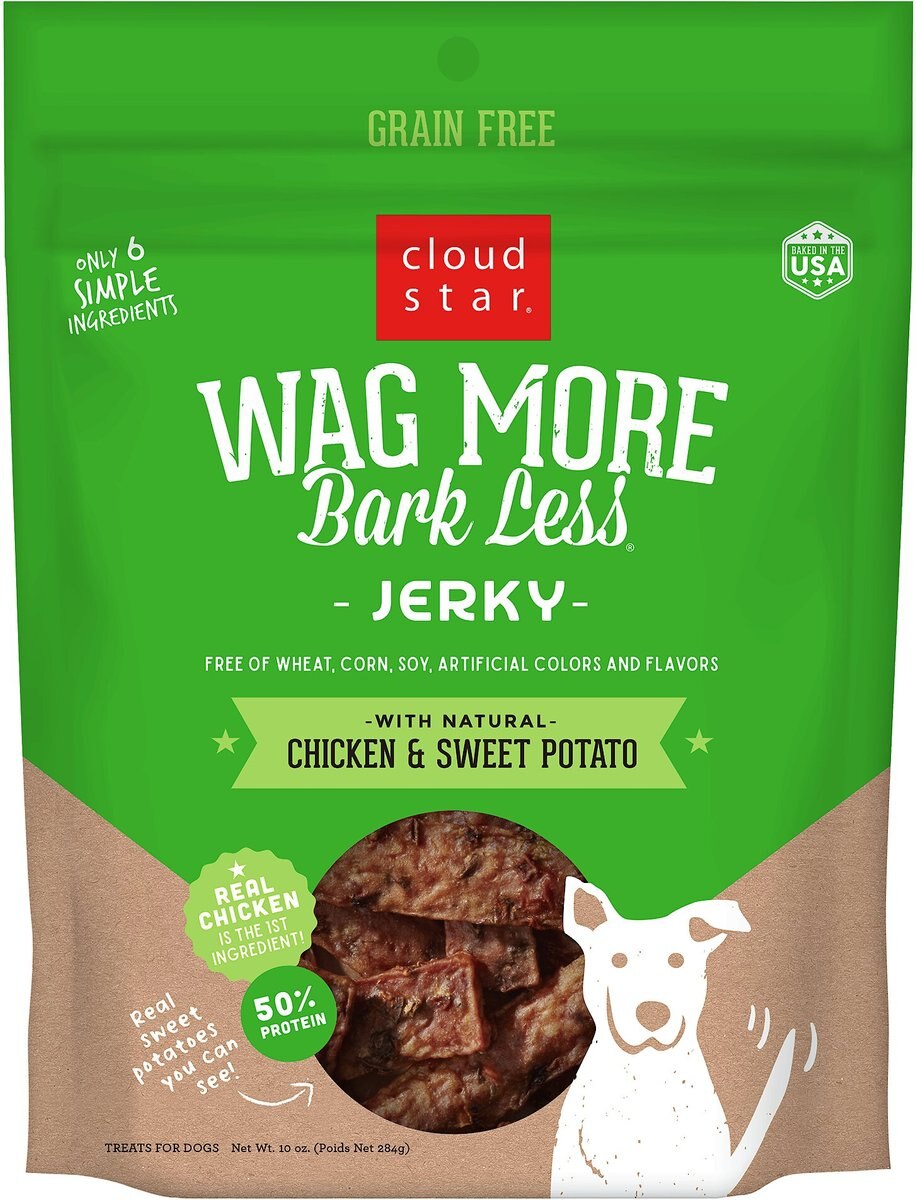Cloud Star Wag More Bark Less Chicken & Sweet Potato Recipe Grain-Free Jerky Dog Treats