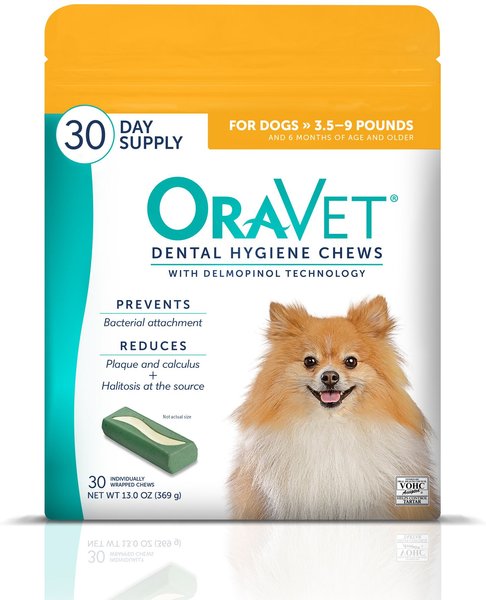 OraVet Hygiene Dental Chews for X-Small Dogs, Up to 10-lbs., 30 count slide 1 of 10