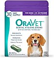 OraVet Hygiene Dental Chews for Medium Dogs, 25-50 lbs., 30 count