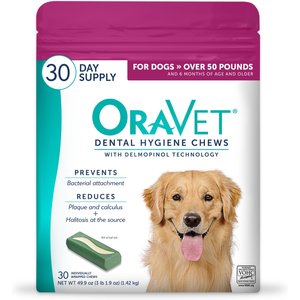 ORAVET Hygiene Dental Chews for Large Giant Dogs over 50 lbs 30 count Chewy