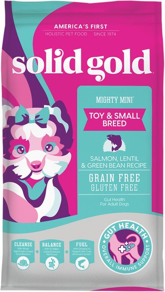 Solid Gold Mighty Mini Gut Health Small & Toy Breed Grain-Free Salmon, Lentil & Green Bean Dry Dog Food, 4-lb bag slide 1 of 7